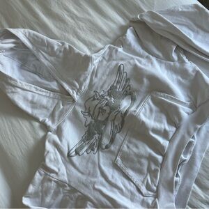 Boys Lie White Hoodie with Gray Graphic